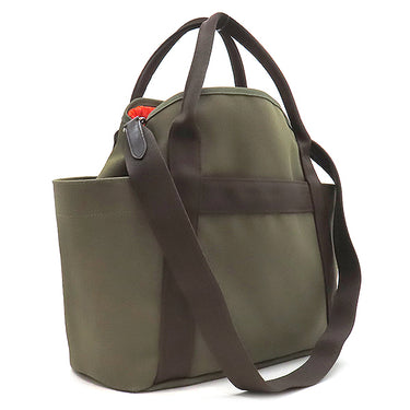 エルメス HERMES サックドパンサージュ グルーム カーキ×オレンジ コットン ポリウレタン ポリアミド 2WAYバッグ シルバー金具 ショルダー トート　