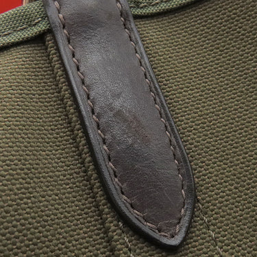 エルメス HERMES サックドパンサージュ グルーム カーキ×オレンジ コットン ポリウレタン ポリアミド 2WAYバッグ シルバー金具 ショルダー トート　