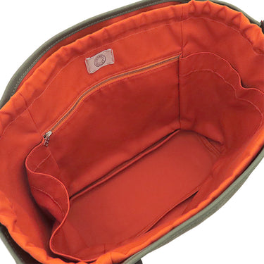 エルメス HERMES サックドパンサージュ グルーム カーキ×オレンジ コットン ポリウレタン ポリアミド 2WAYバッグ シルバー金具 ショルダー トート　