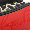 クリスチャンルブタン Christian Louboutin レオパード柄 バックパック ブラック×マルチカラー キャンバス レザー リュック・デイパック ゴールド金具 黒 シルバー ゴールド スタッズ