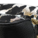 クリスチャンルブタン Christian Louboutin レオパード柄 バックパック ブラック×マルチカラー キャンバス レザー リュック・デイパック ゴールド金具 黒 シルバー ゴールド スタッズ