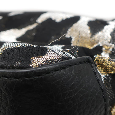 クリスチャンルブタン Christian Louboutin レオパード柄 バックパック ブラック×マルチカラー キャンバス レザー リュック・デイパック ゴールド金具 黒 シルバー ゴールド スタッズ