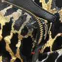 クリスチャンルブタン Christian Louboutin レオパード柄 バックパック ブラック×マルチカラー キャンバス レザー リュック・デイパック ゴールド金具 黒 シルバー ゴールド スタッズ