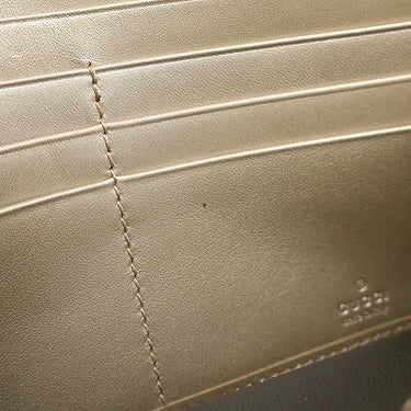 グッチ GUCCI 二つ折り財布 233028 ブラック レザー マイクログッチシマレザー 長財布 シャンパンゴールド金具 マイクログッチシマ ロングウォレット ダブルG ゴールド