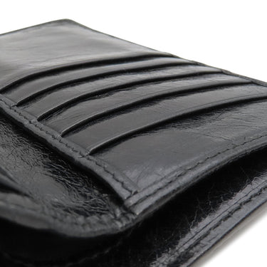 ミュウミュウ MIU MIU マテラッセ ブラック レザー 三つ折り財布 シルバー金具 黒