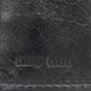 ミュウミュウ MIU MIU マテラッセ ブラック レザー 三つ折り財布 シルバー金具 黒