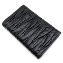 ミュウミュウ MIU MIU マテラッセ ブラック レザー 三つ折り財布 シルバー金具 黒