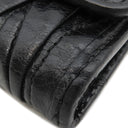 ミュウミュウ MIU MIU マテラッセ ブラック レザー 三つ折り財布 シルバー金具 黒