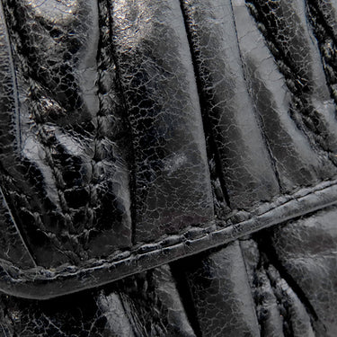 ミュウミュウ MIU MIU マテラッセ ブラック レザー 三つ折り財布 シルバー金具 黒