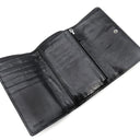 ミュウミュウ MIU MIU マテラッセ ブラック レザー 三つ折り財布 シルバー金具 黒