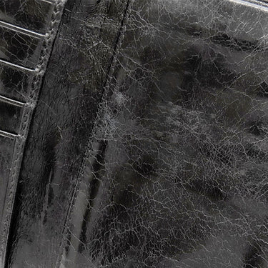 ミュウミュウ MIU MIU マテラッセ ブラック レザー 三つ折り財布 シルバー金具 黒