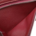 エルメス HERMES ベアンコンパクト ルージュアッシュ リザード 二つ折り財布 シルバー金具 赤