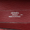 エルメス HERMES ベアンコンパクト ルージュアッシュ リザード 二つ折り財布 シルバー金具 赤