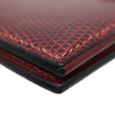 エルメス HERMES ベアンコンパクト ルージュアッシュ リザード 二つ折り財布 シルバー金具 赤