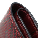 エルメス HERMES ベアンコンパクト ルージュアッシュ リザード 二つ折り財布 シルバー金具 赤