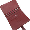 エルメス HERMES ベアンコンパクト ルージュアッシュ リザード 二つ折り財布 シルバー金具 赤