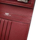 エルメス HERMES ベアンコンパクト ルージュアッシュ リザード 二つ折り財布 シルバー金具 赤