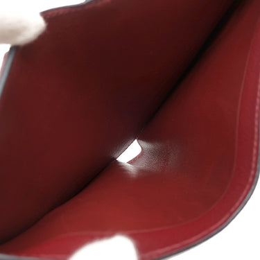 エルメス HERMES ベアンコンパクト ルージュアッシュ リザード 二つ折り財布 シルバー金具 赤