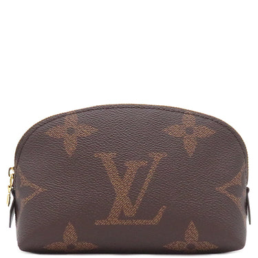 ルイヴィトン LOUIS VUITTON ポシェット コスメティック PM M59086 ブラウン×ベージュ レザー モノグラムリバース ポーチ ゴールド金具 茶 バイカラー モノグラムジャイアント 化粧ポーチ 新品 未使用