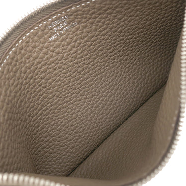 エルメス HERMES ドゴンデュオ ドゴンGM エトゥープ トゴ アニョー 長財布 シルバー金具 グレージュ