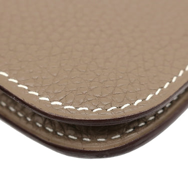 エルメス HERMES ドゴンデュオ ドゴンGM エトゥープ トゴ アニョー 長財布 シルバー金具 グレージュ