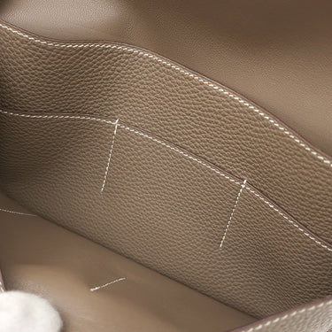 エルメス HERMES ドゴンデュオ ドゴンGM エトゥープ トゴ アニョー 長財布 シルバー金具 グレージュ