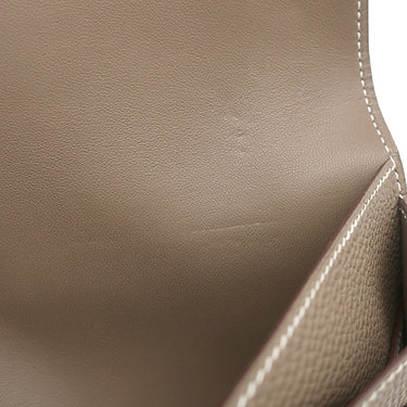 エルメス HERMES ドゴンデュオ ドゴンGM エトゥープ トゴ アニョー 長財布 シルバー金具 グレージュ