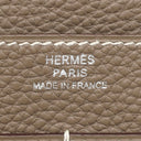 エルメス HERMES ドゴンデュオ ドゴンGM エトゥープ トゴ アニョー 長財布 シルバー金具 グレージュ