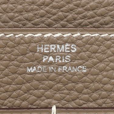 エルメス HERMES ドゴンデュオ ドゴンGM エトゥープ トゴ アニョー 長財布 シルバー金具 グレージュ