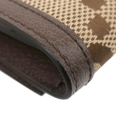 グッチ GUCCI ジャンボGG ダイアナ コンパクトウォレット 658635 ベージュ×ブラウン レザー GGキャンバス 二つ折り財布 バンブー