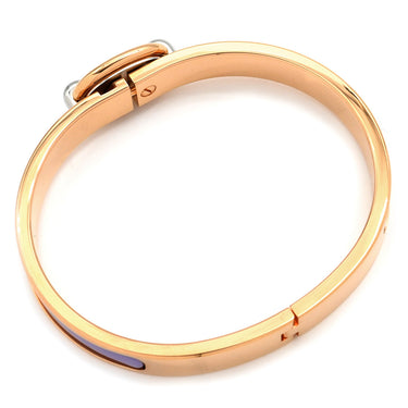 エルメス HERMES ミニクリック PM シェーヌダンクル リラ メタル エナメル バングル ローズゴールド金具 ピンクゴールド金具 紫 ブレスレット