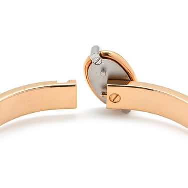 エルメス HERMES ミニクリック PM シェーヌダンクル リラ メタル エナメル バングル ローズゴールド金具 ピンクゴールド金具 紫 ブレスレット