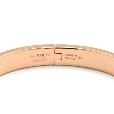 エルメス HERMES ミニクリック PM シェーヌダンクル リラ メタル エナメル バングル ローズゴールド金具 ピンクゴールド金具 紫 ブレスレット