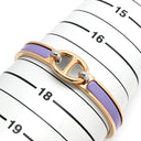 エルメス HERMES ミニクリック PM シェーヌダンクル リラ メタル エナメル バングル ローズゴールド金具 ピンクゴールド金具 紫 ブレスレット