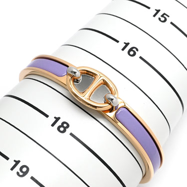 エルメス HERMES ミニクリック PM シェーヌダンクル リラ メタル エナメル バングル ローズゴールド金具 ピンクゴールド金具 紫 ブレスレット