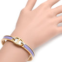 エルメス HERMES ミニクリック PM シェーヌダンクル リラ メタル エナメル バングル ローズゴールド金具 ピンクゴールド金具 紫 ブレスレット