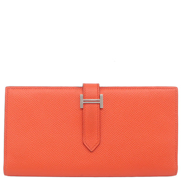 エルメス HERMES ベアンスフレ カプシーヌ ヴォーエプソン 長財布 シルバー金具 二つ折り財布