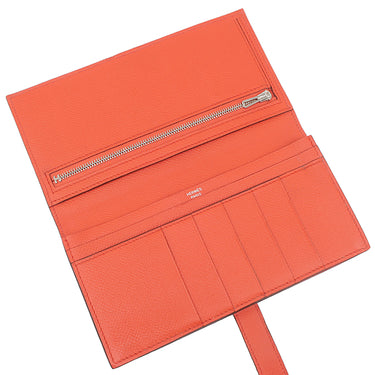エルメス HERMES ベアンスフレ カプシーヌ ヴォーエプソン 長財布 シルバー金具 二つ折り財布