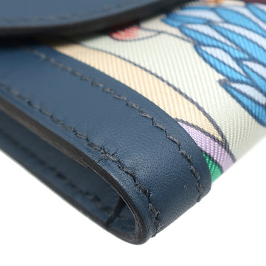 エルメス HERMES アヴェックソワ コンパクト ブルードプリュス×ミコノス×オランジュ スイフト シルク コインケース シルバー金具 紺 コンパクト財布 【ANIMAPOLIS/アニマポリス】