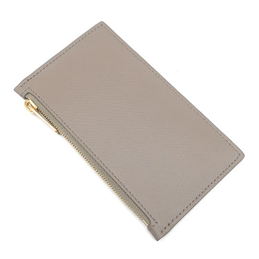 セリーヌ CELINE ジップ付きコンパクト カードホルダー 10J893BEL.10BL グレージュ カーフ コインケース シルバー金具 カードケース 小銭入れ