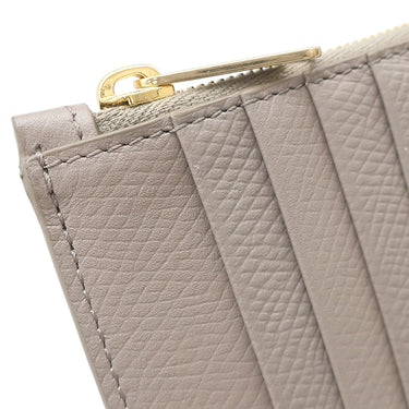 セリーヌ CELINE ジップ付きコンパクト カードホルダー 10J893BEL.10BL グレージュ カーフ コインケース シルバー金具 カードケース 小銭入れ