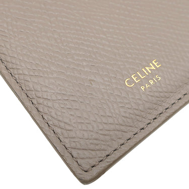 セリーヌ CELINE ジップ付きコンパクト カードホルダー 10J893BEL.10BL グレージュ カーフ コインケース シルバー金具 カードケース 小銭入れ