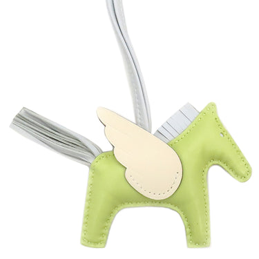 エルメス HERMES ロデオPM ペガサス ジョーヌブルジョン×ブルーブリュム×ナタ ラムスキン アニューミロ バッグチャーム 黄緑 水色 アイボリー