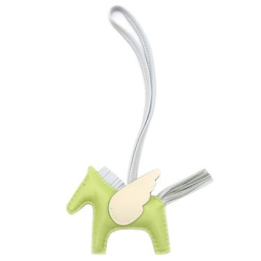 エルメス HERMES ロデオPM ペガサス ジョーヌブルジョン×ブルーブリュム×ナタ ラムスキン アニューミロ バッグチャーム 黄緑 水色 アイボリー