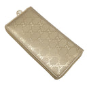 グッチ GUCCI インプリメ ジップアラウンドウォレット 212110 ゴールド PVC 長財布 金 ラウンドファスナー ロングウォレット