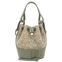 ロエベ LOEWE バルーン ミニ A710P18X07 グリーン カーフ アナグラムジャカード 2WAYバッグ ゴールド金具 緑 ハンドバッグ ショルダーバッグ