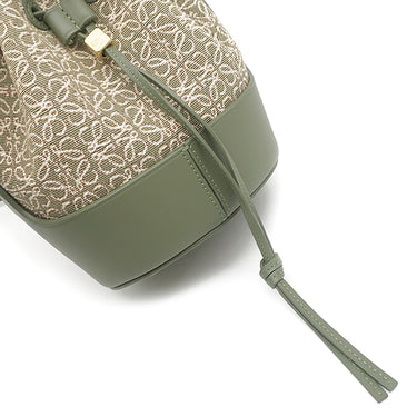 ロエベ LOEWE バルーン ミニ A710P18X07 グリーン カーフ アナグラムジャカード 2WAYバッグ ゴールド金具 緑 ハンドバッグ ショルダーバッグ