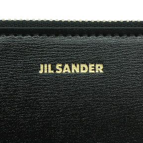 ジルサンダー Jil Sander ジップ コンパクトウォレット J07UI0006P4841001 ブラック カーフ 二つ折り財布 ゴールド金具 新品 未使用 黒 ラウンドファスナー