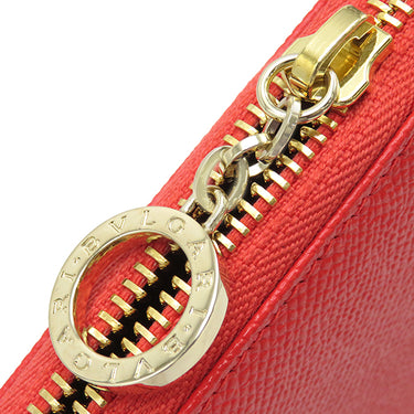 ブルガリ BVLGARI ブルガリブルガリ 288182 シースターコーラル グレインカーフレザー 長財布 ゴールド金具 新品 未使用 ラウンドファスナー 赤