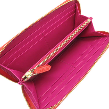 ブルガリ BVLGARI ブルガリブルガリ 288182 シースターコーラル グレインカーフレザー 長財布 ゴールド金具 新品 未使用 ラウンドファスナー 赤